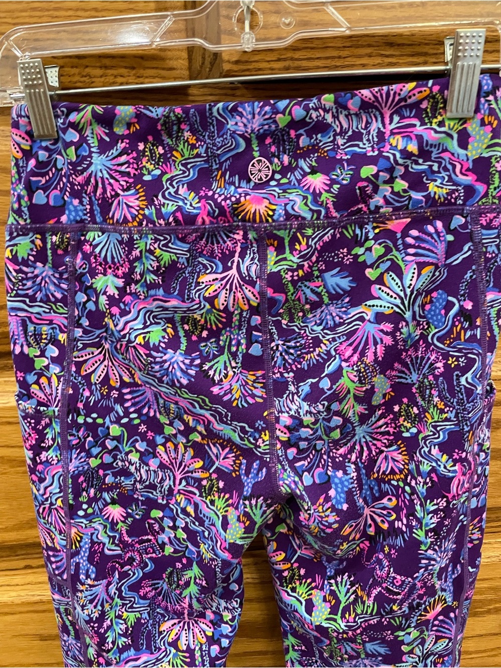 Lilly Pulitzer Luxletic M Purple Multi Floral Leggings - Picture 5 of 5